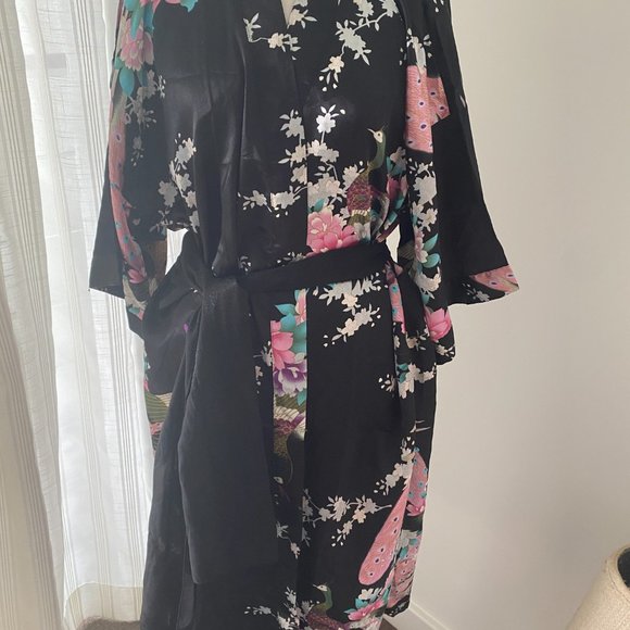AS NEW SAM WELL SILK LONG ROBE/KIMINO JACKET - ONE SIZE - Picture 6 of 16